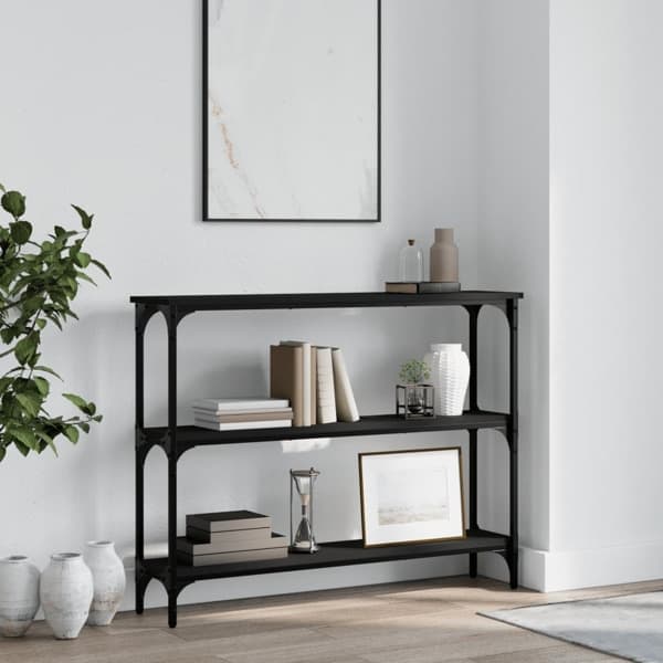vidaXL Konsolbord svart 100x22,5x75 cm konstruerat trä