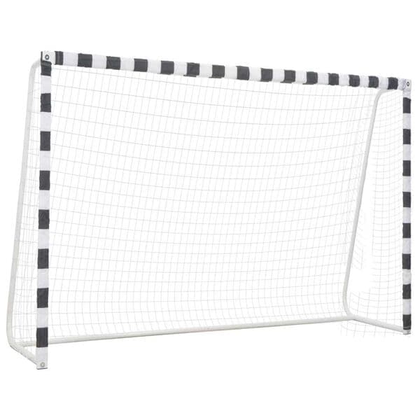 vidaXL Fotbollsmål 300x200x90 cm metall svart och vit