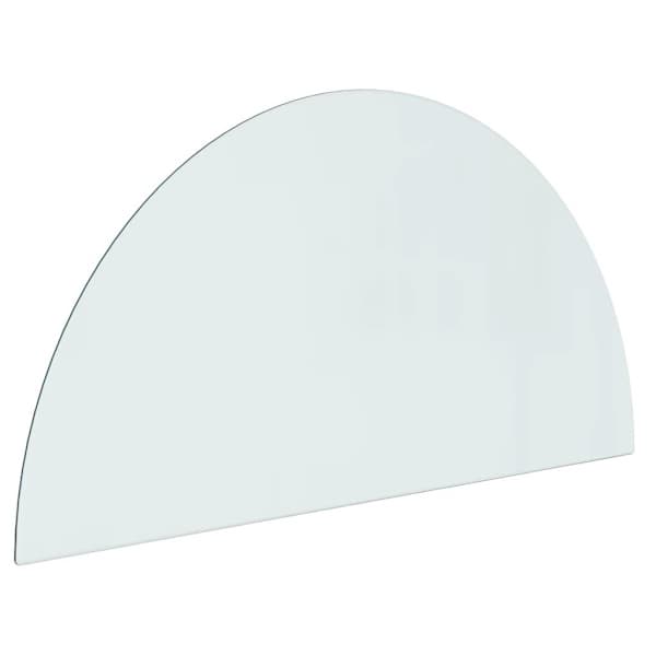 vidaXL Glasskiva för öppen spis halvrund 1000x500 mm