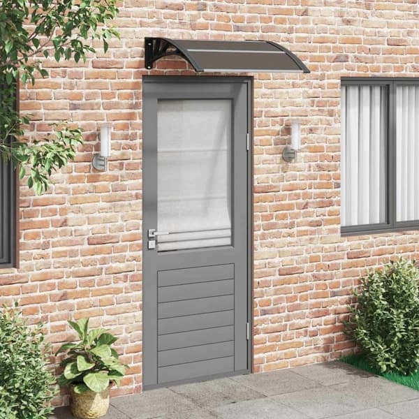 vidaXL Entrétak svart 80x75 cm polykarbonat