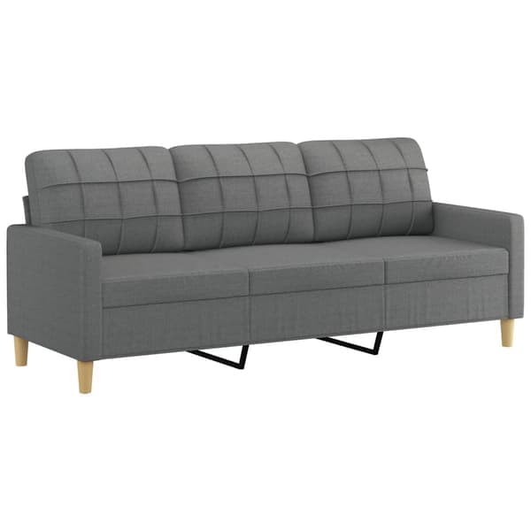 vidaXL 3-sitssoffa mörkgrå 180 cm tyg