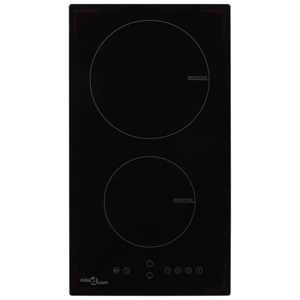 vidaXL Induktionshäll med 2 plattor touchkontroll glas 3500 W