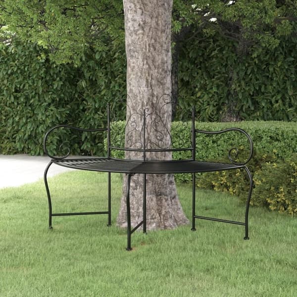 vidaXL Trädbänk 150 cm svart stål