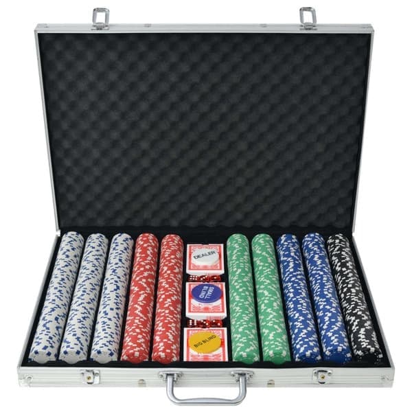 vidaXL Pokerset med 1000 marker aluminium