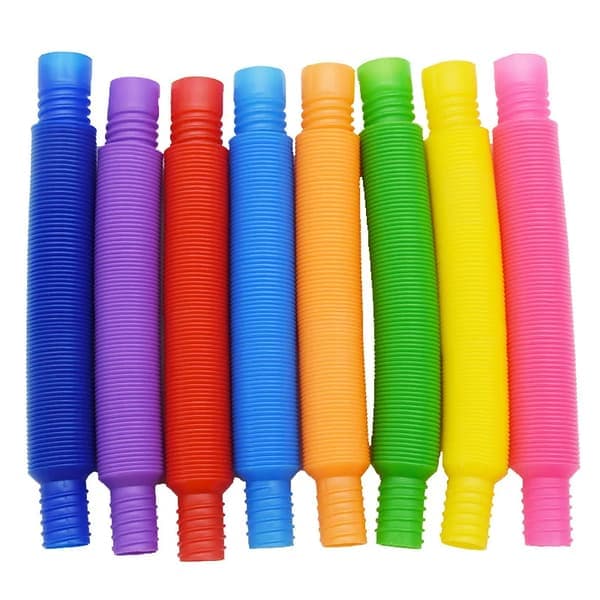 8-pack Stora Pop Tubes, Fidget Leksaker, Sensoriska Leksaker för Stress och Šngestlindring för Barn, Vuxna, Lära-leksaker, Stretch Tube