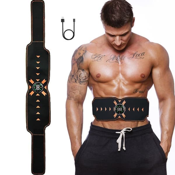 Muskelstimulator EMS Magtränare Bälte LCD-skärm Abs Fitness Hemgym Viktminskning Kroppsbantning Massager
