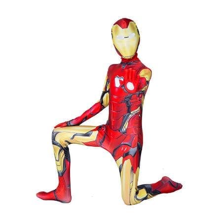 Barns Spider-Man Iron Man kostym Cosplay Jumpsuit Panther 130cm H