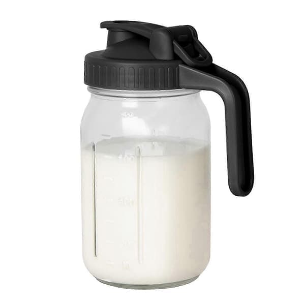 32oz Glas Mason Jar Kann med Flip Cap Lock Hällpip - Läcksäker Förvaringskanna för Färsk Bröstmjölk, Glaskanna för Kallbryggt Iste