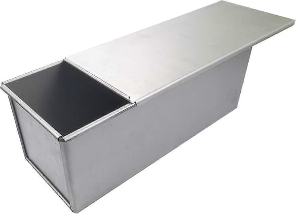 Pullman Brödform med Lock, 750g Degkapacitet Non-Stick Rektangel Platt Toastlåda - Silver - Ya