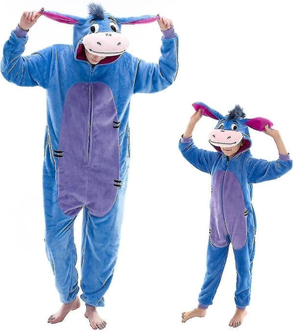 nug Fit Unisex Vuxen Onesie Pyjamas, Flanell Cosplay Djur En-Delad Halloween Kostym Ytterkläder Hemkläder Q Ningling 85cm - Perfekt Šsna