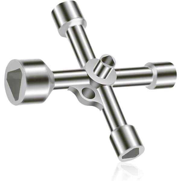 4-vägs triangelnyckel 5 storlekar Innerdiameter 7mm/10mm/12mm/13mm/18mm Universalnyckel för elskåp, gas, vatten, elmätare, skåp