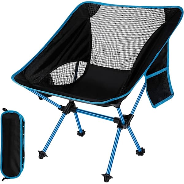 Bärbar Hopfällbar Campingstol - Lättvikt - Maxlast 150 kg - Perfekt för Strandfiske Vandring Picknick Resor