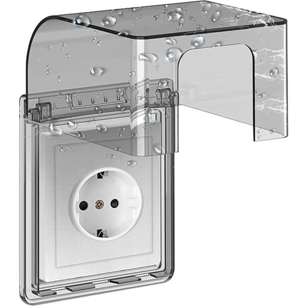 Typ 86 Vattentätt Väggmonterat Eluttagsskydd, Vattentätt Eluttag 10,8x7,5x12,3cm, för Badrum och Kök