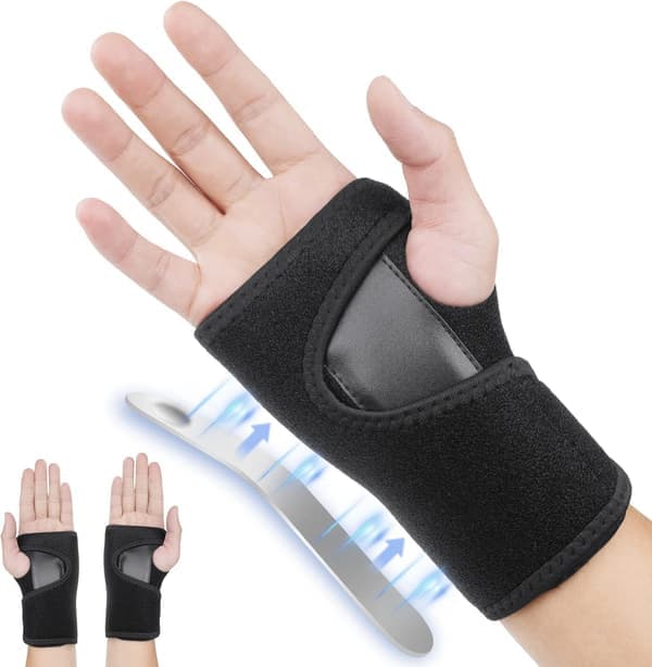 Handledsstöd, karpaltunnelsyndrom, tendinit och artrit vadderat för att hjälpa med karpaltunnelsyndrom och lindra, Höger Hand 1 st