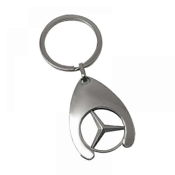 3x Mercedes-Benz ORIGINAL nyckelring shoppingchip kundvagn blank