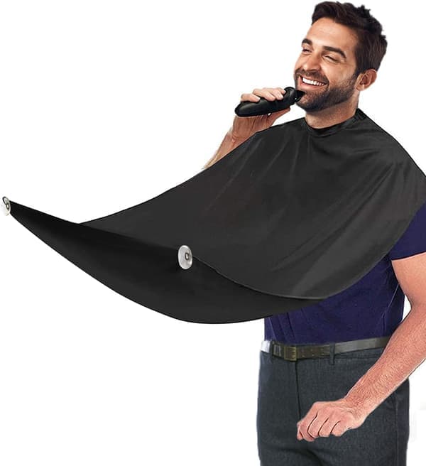 Skäggförkläde, Rakningskappa, Vattentät, Groomingduk, Icke-klibbig, med 2 Sugkoppar, Perfekt som Present till Män