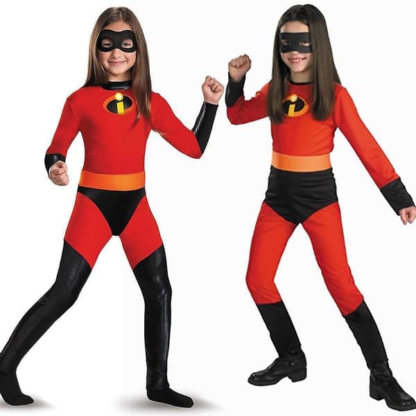 KZQ-3-14 Šr Barn Tonåringar Pojkar Flickor Violetta The Incredibles Kostym Superhjälte Maskerad Cosplay Kläder Set Gåvor