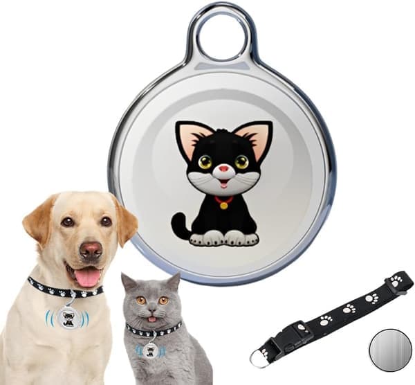 Mini GPS Kattspårare - Vattentätt Halsband för Realtidsspårning av Katter & Hundar (W)