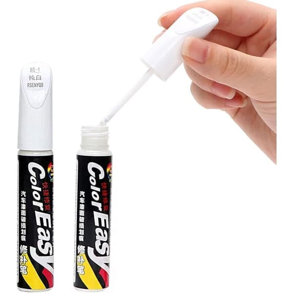 Lackstift, Reparationspenna för bilfärg, Anti-repa för bil, motorcykel, cykelkaross, 2 stycken (Vit)