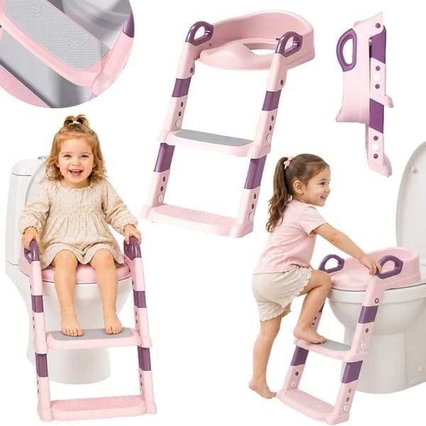 KIDDISTEP Barntoalettstege Halkfri Potträning Rosa