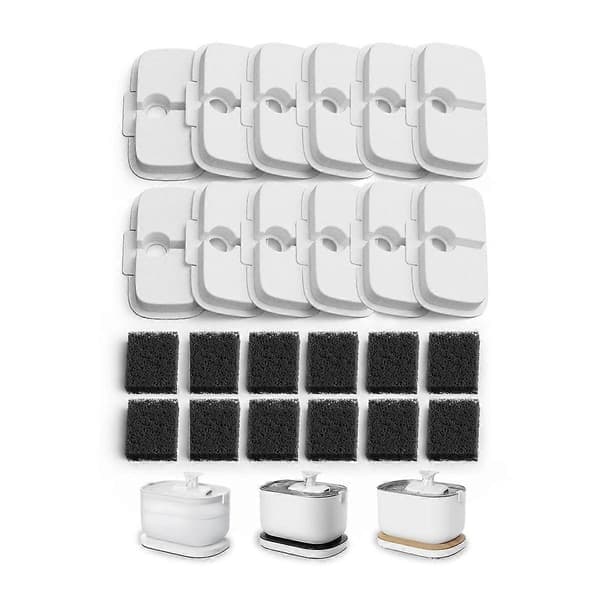 12-pack Ersättningsfilter för Dockstream Trådlös Vattenfontän PLWF005/PLWF115/WF105, Djurfountain (FMY)
