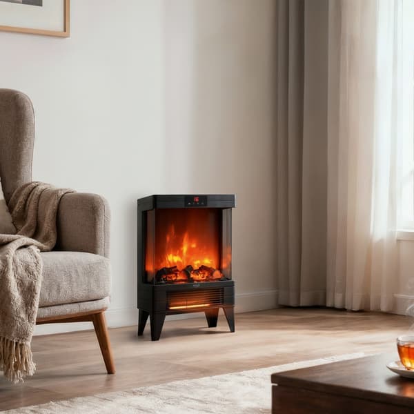 Elektrisk kamin med 3D-flameffekt / värmekamin / eldstad med tv