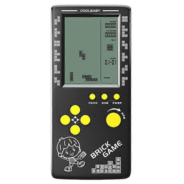 RS-100 Tetris Spelkonsol Klassiskt Blockspel Pusselspel Handhållen Spelmaskin Tegelspel Batterier Ingår Ej Beyamis Svart