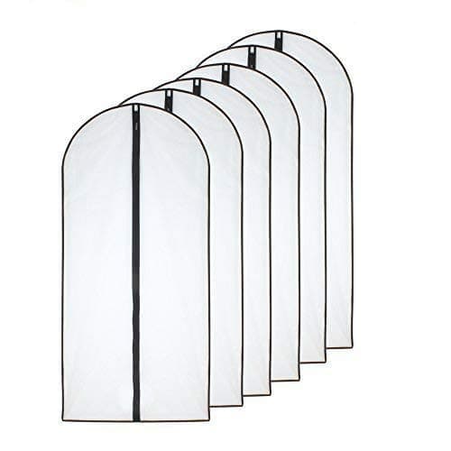 Malsäkra klädpåsar 60 x 100 cm (24' x 40') Svart sida Andningsbara Genomskinliga Påsar med dragkedja för klädförvaring (6-pack)-FS-