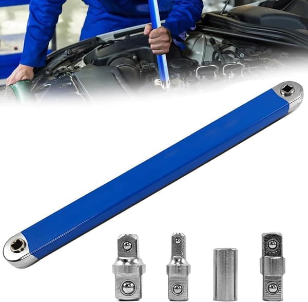 Offset förlängningsnyckel med 1/2 tum 1/4 tum 3/8 tum drivadapter Multifunktionell spärrnyckel för mekaniker Garage Hantverkare-FS-