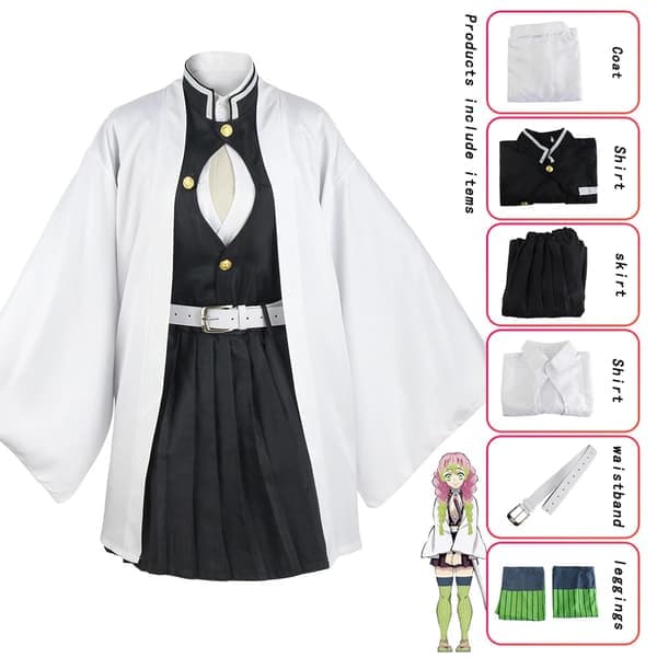 Mub- Anime Demon Slayer Cosplay Kostym Tanjire Agatsuma Zenitsu Tomioka Giyuu Halloweenfest Cosplay Kostym Kanroji Mitsur Kanroji Mitsur-FS-