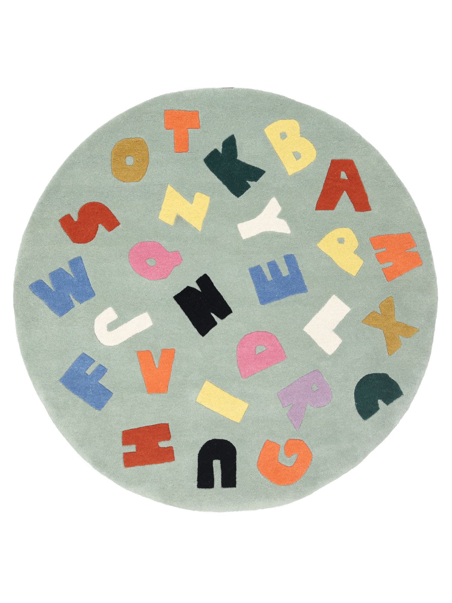 Alphabet Rumble Matta - Grön / Flerfärgad  Ø 150