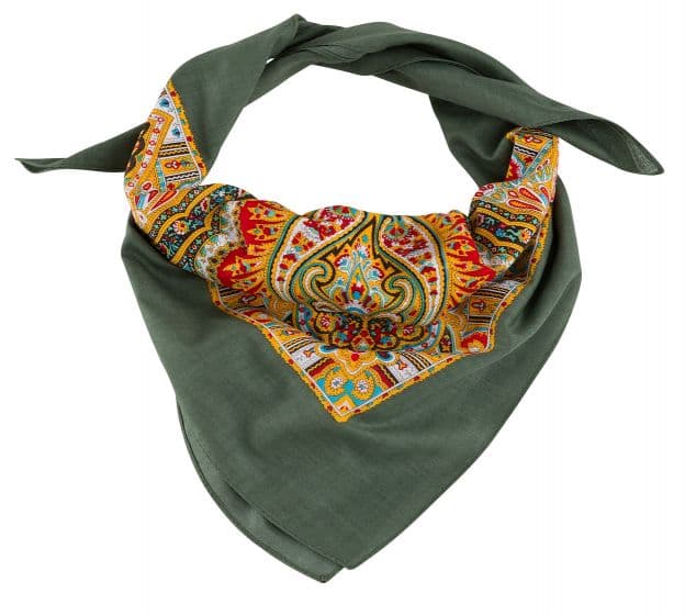 SNUSNÄSDUK PAISLEY GRÖN scarf bomull,  70 X 70 cm