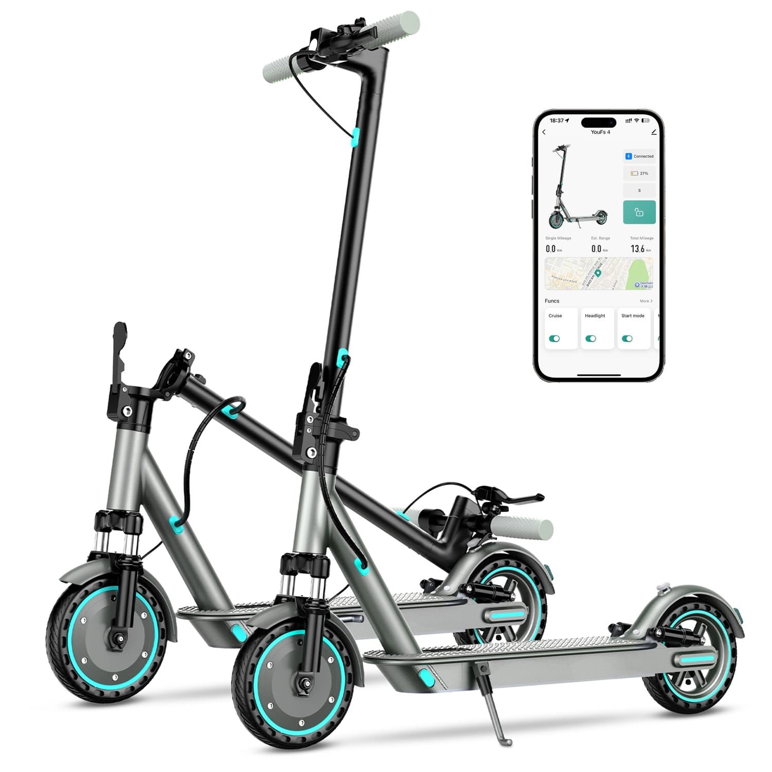 2026 - OOK-TEK V8 PRO suspension KickScooter Elsparkcykel - 30km/h elcykel el scooter