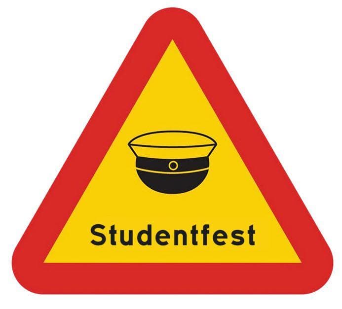Skylt Student Fest 40 cm