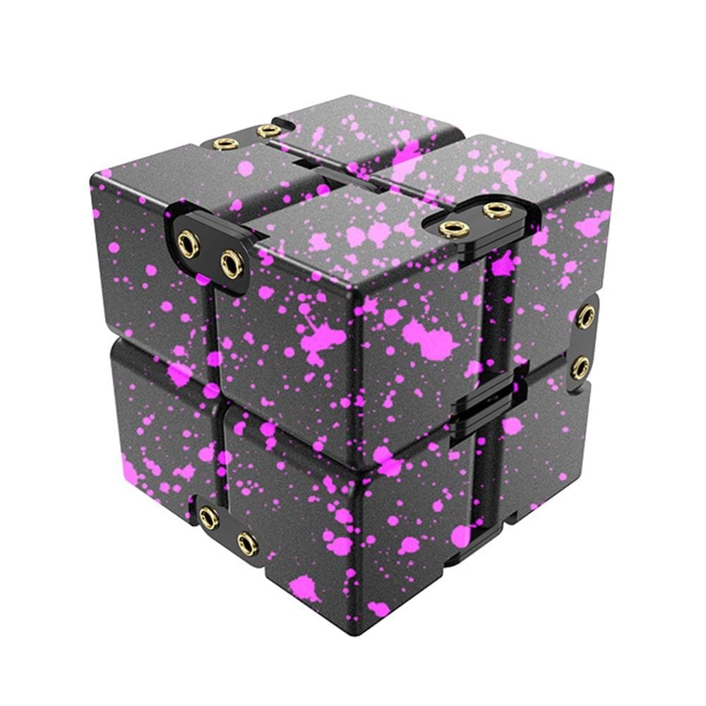 Fidget Toy Stress Avslappning Infinite Cube Flip Kub Svart - Rose