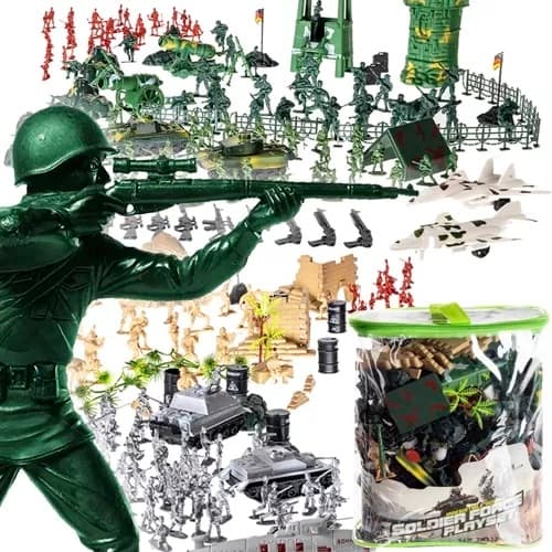 Leksakssoldater & Stor Militärbas 300-delars Lekset Militärfigurer