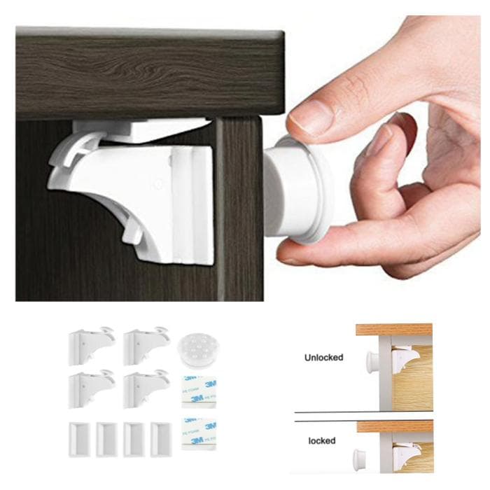 4st Barnlås magnetisk - Magnetic drawer lock