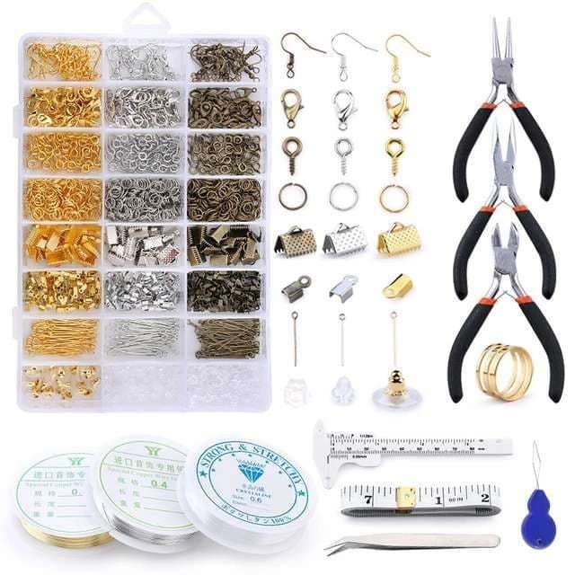 Mega Kit för Smyckestillverkning - Tänger, Tråd, Ringar - DIY