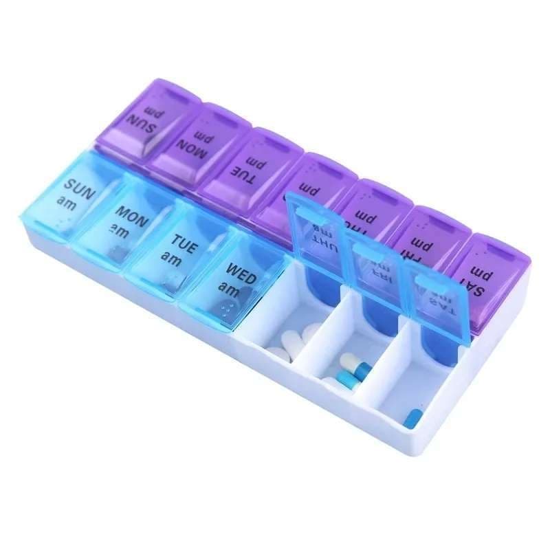 Praktiskt 14 Fack Medicinask Tablettask Dosett