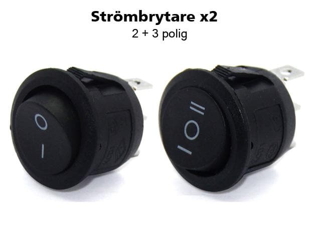 2 st strömbrytare, 2+3 läges väggströmställare / avbrytare.