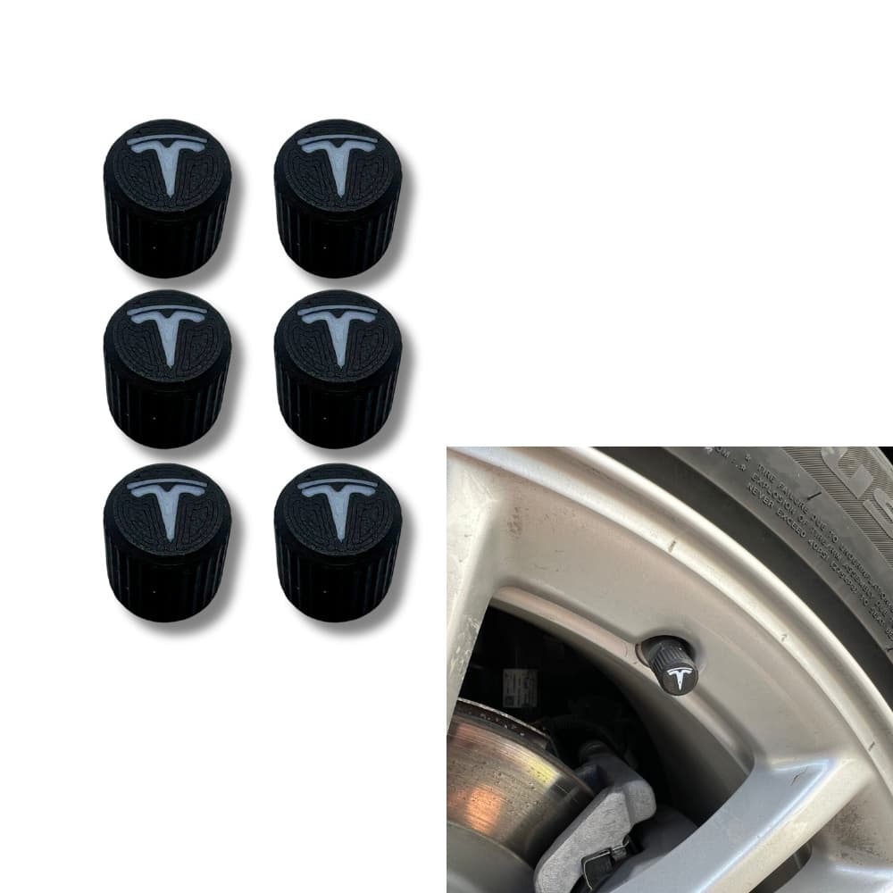 6x Bilhjul Däckventilkåpor Däckfälgstamskydd för Tesla