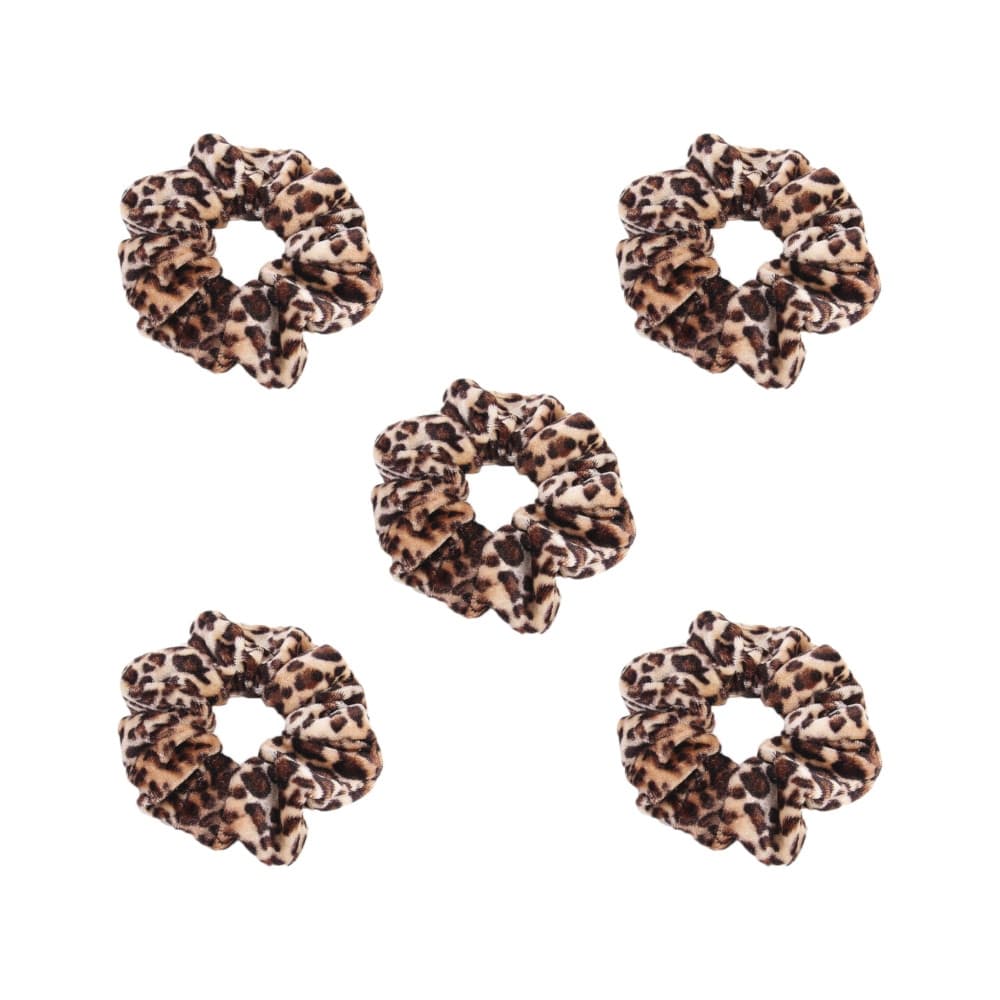 Hårsnodd - Scrunchie - Leopard - 5-pack