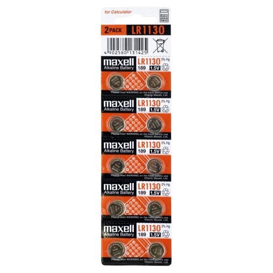 Maxell LR1130 10-Pack Alkaline 1,5V