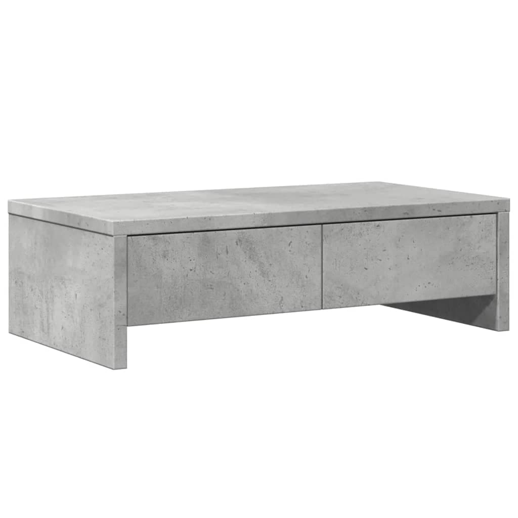 vidaXL Skärmställ med lådor betonggrå 50x27x15 cm konstruerat trä