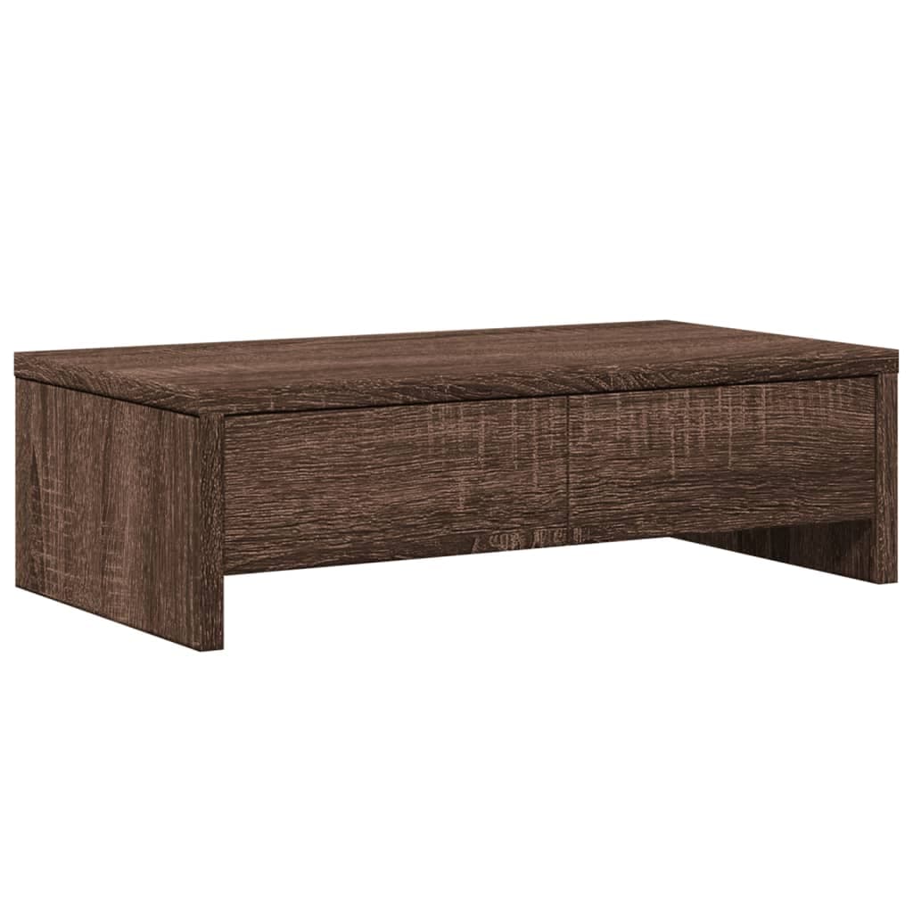 vidaXL Skärmställ med lådor brun ek 50x27x15 cm konstruerat trä