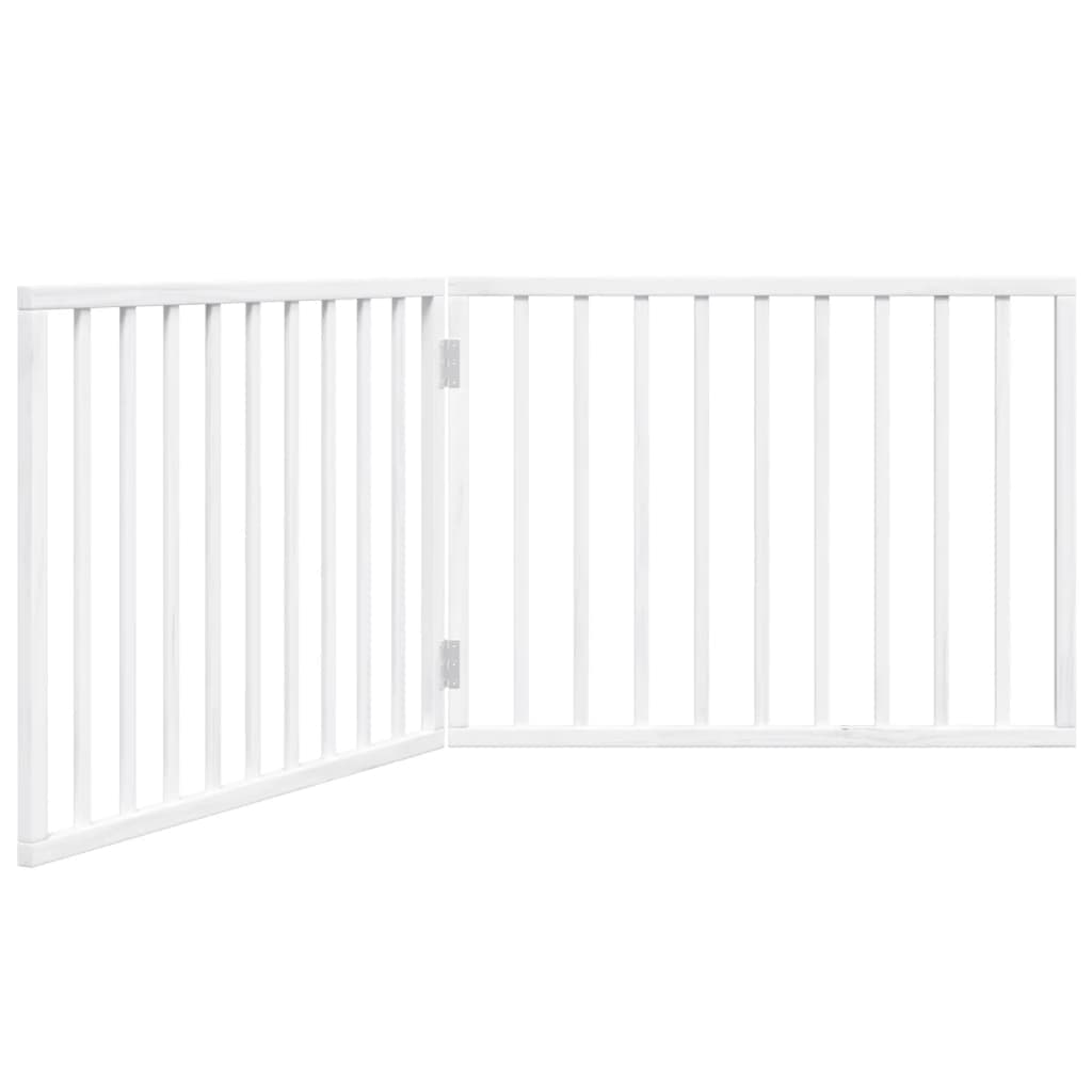 vidaXL Hundgrind hopfällbar 2 paneler vit 160 cm poppel