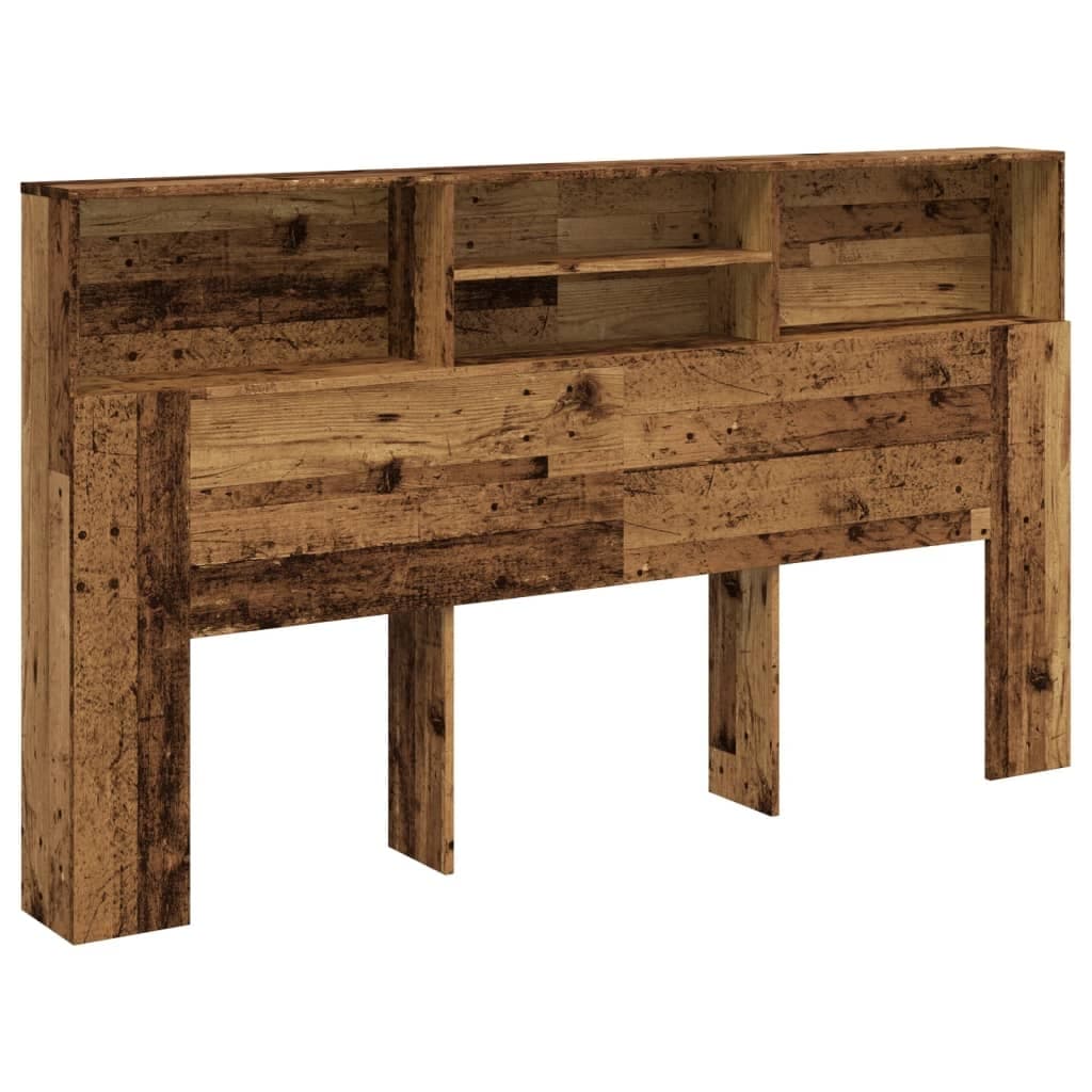 vidaXL Sänggavel m förvaring åldrat trä 180x19x103,5cm konstruerat trä