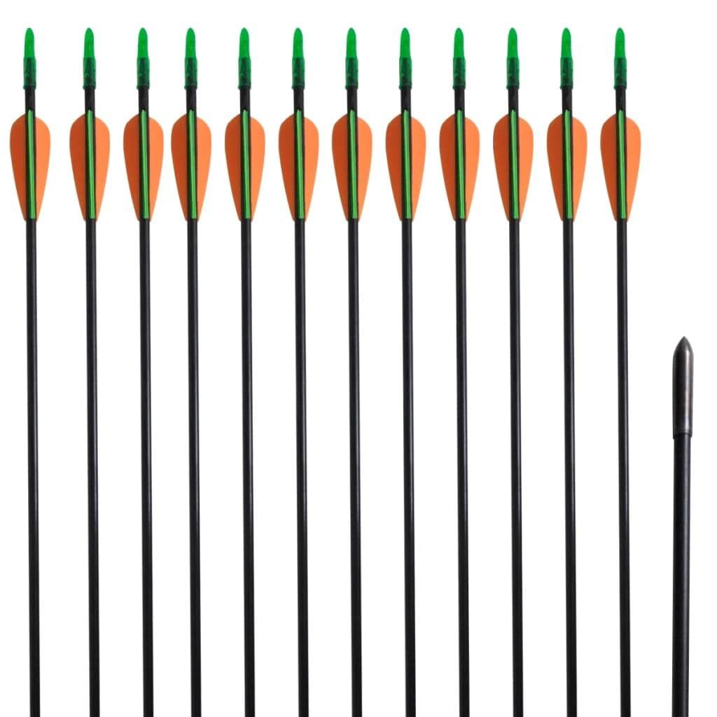 vidaXL Pilar för recurvebåge 12 st 30" 0,6 cm glasfiber