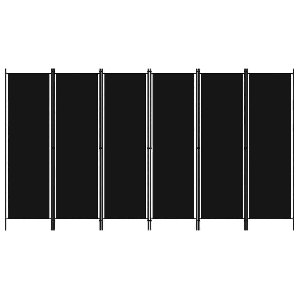 vidaXL Rumsavdelare 6 paneler svart 300x180 cm