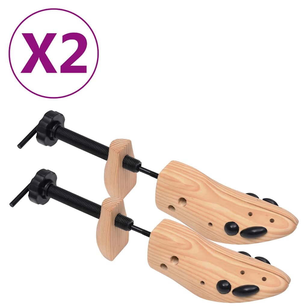 vidaXL Skoblock 2 par stl. 36-40 massiv furu
